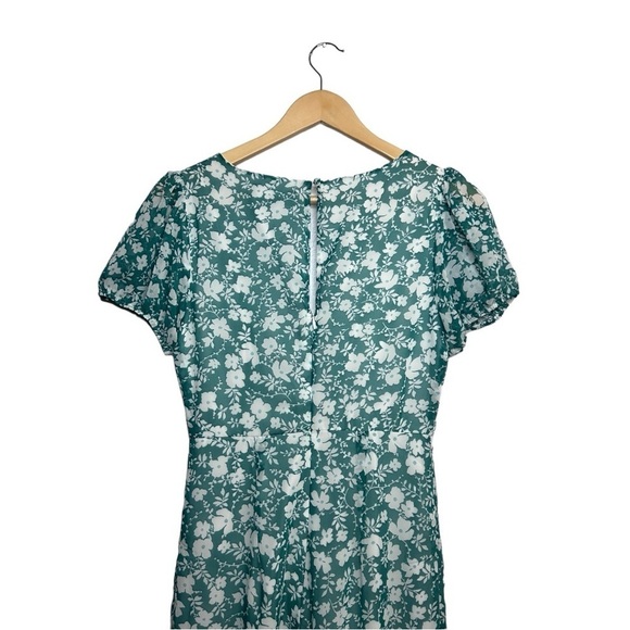 Lulu's Gracious Gardens Green Floral Print Culotte Jumpsuit Size XS - Picture 7 of 9